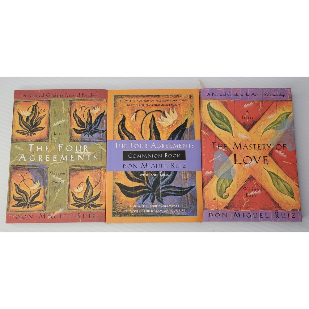 Don Miguel Ruiz Book Set 3 Volumes Toltec Wisdom Personal Growth Mastery